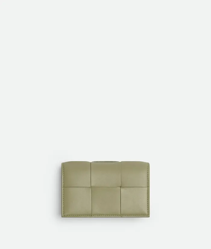 Women Bottega Veneta Card Cases Cassette Business Card Case Travertine