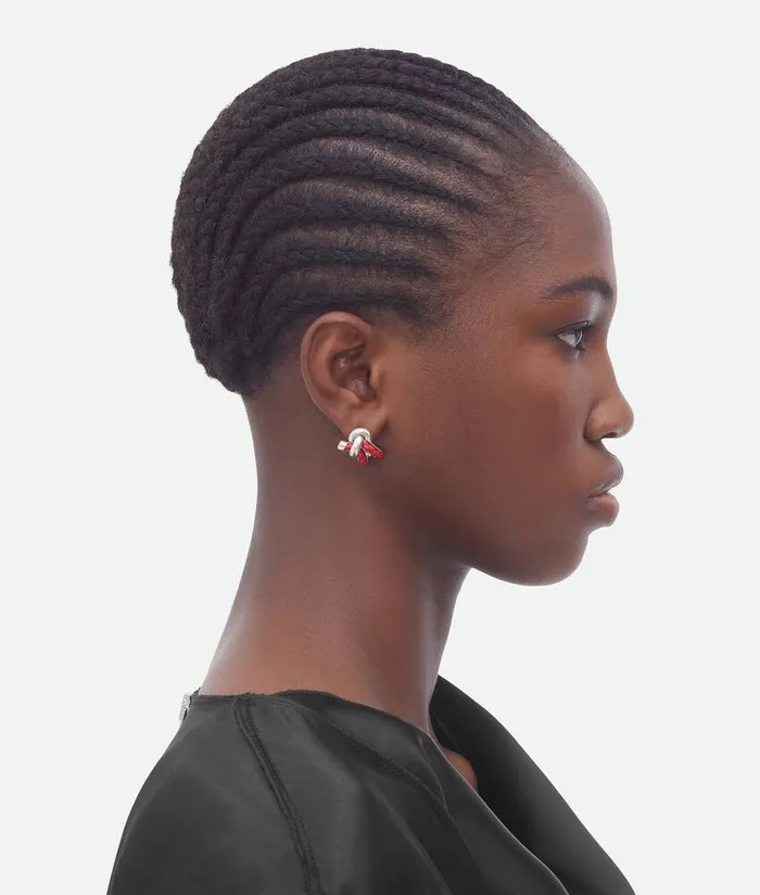 Women Bottega Veneta Earrings Knot Hoop Earrings Redstone