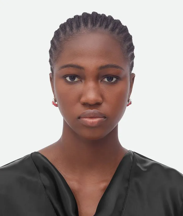 Women Bottega Veneta Earrings Knot Hoop Earrings Redstone