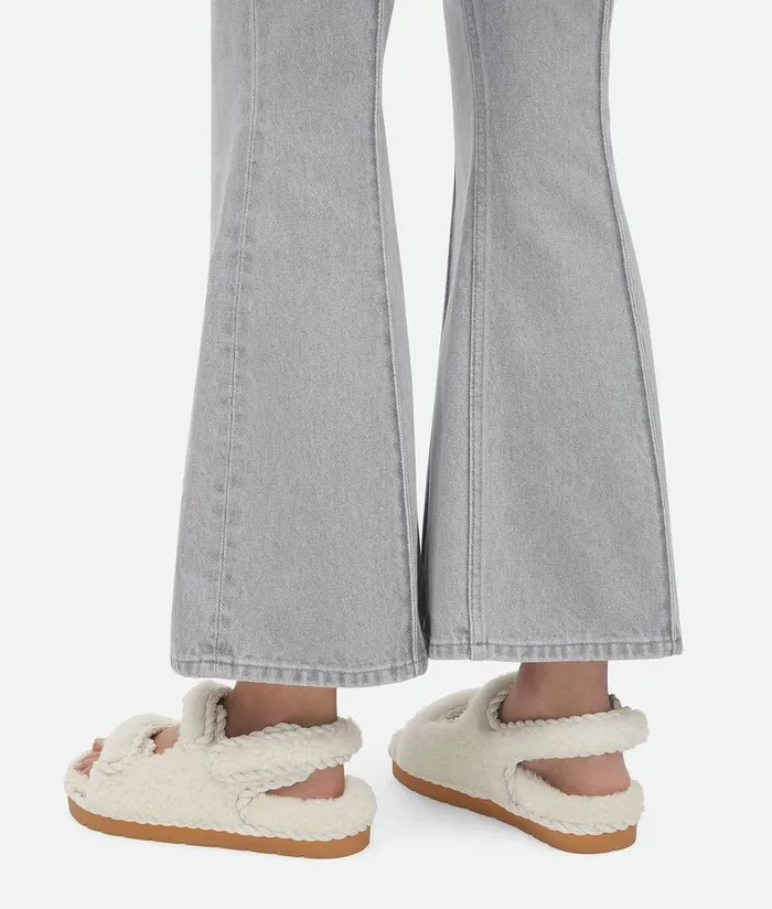 Women Bottega Veneta Flats Jack Flat Sandal Popcorn
