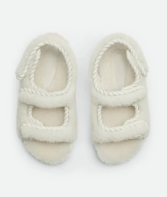 Women Bottega Veneta Flats Jack Flat Sandal Popcorn