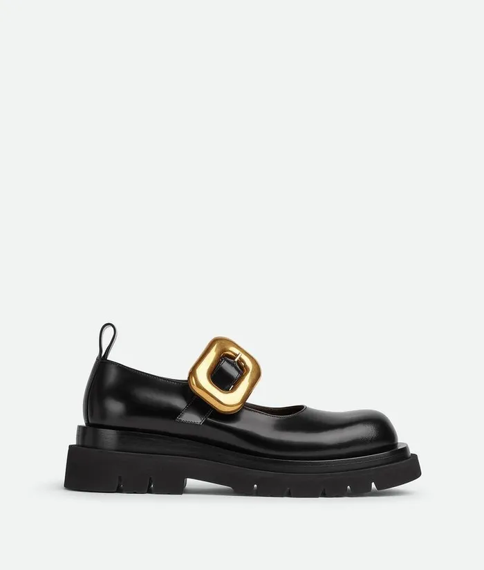 Women Bottega Veneta Flats Lug MaryJane Black