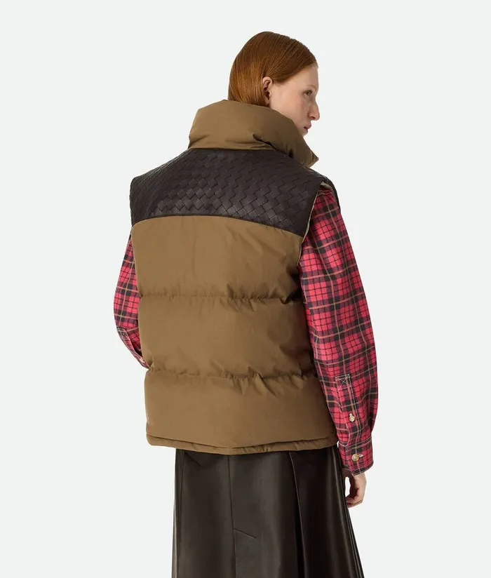 Women Bottega Veneta Jackets Frosted Poplin Puffer Gilet Liana