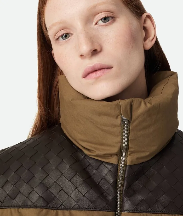 Women Bottega Veneta Jackets Frosted Poplin Puffer Gilet Liana