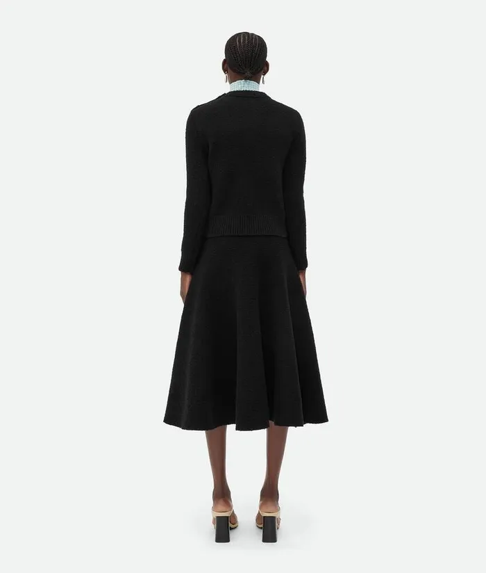 Women Bottega Veneta Knitwear Wool Boucle Jumper Black
