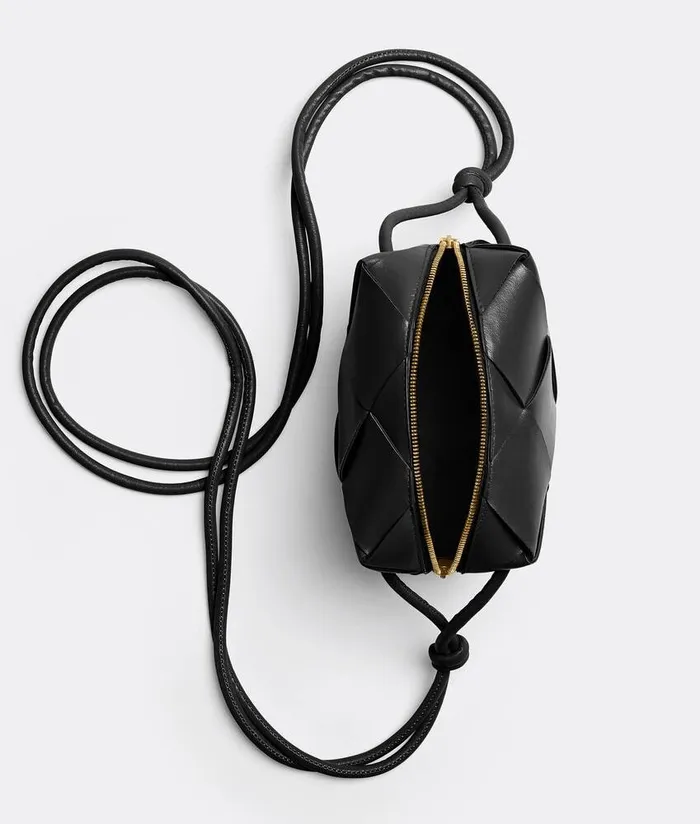 Women Bottega Veneta Mini Mini Cassette Camera Bag Black