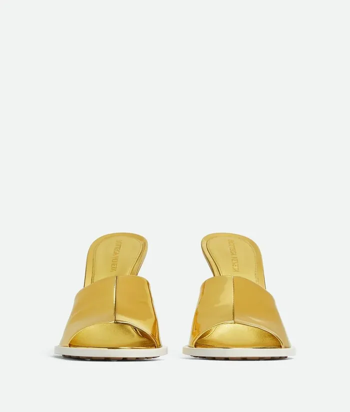 Women Bottega Veneta Sandals ChaCha Mule Gold White