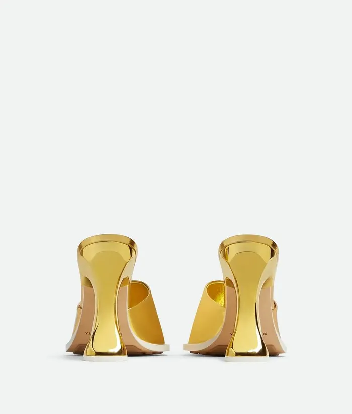 Women Bottega Veneta Sandals ChaCha Mule Gold White