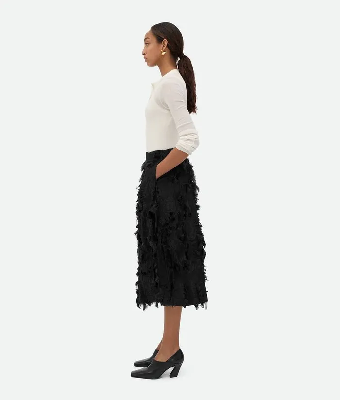 Women Bottega Veneta Skirts Viscose Fil Coupe Skirt Black
