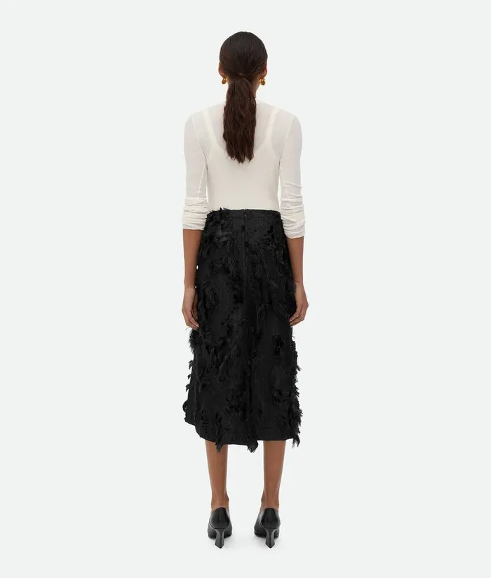 Women Bottega Veneta Skirts Viscose Fil Coupe Skirt Black