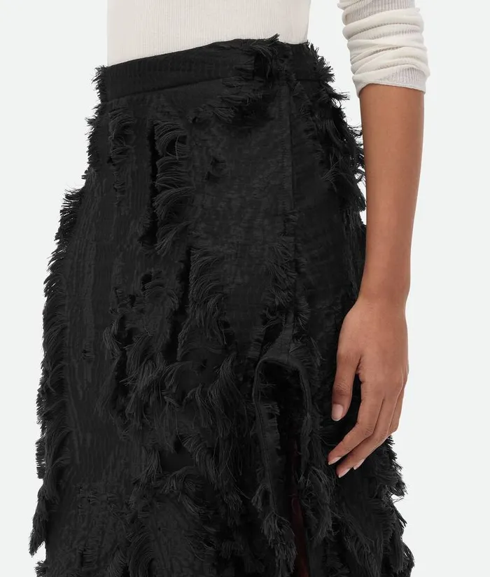 Women Bottega Veneta Skirts Viscose Fil Coupe Skirt Black