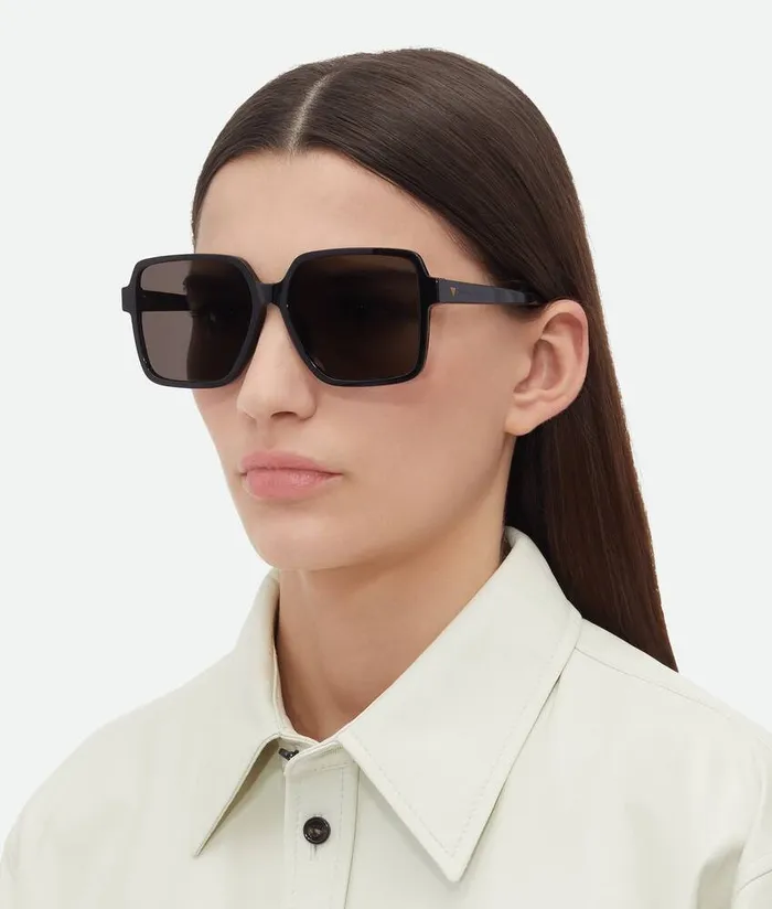 Women Bottega Veneta Sunglasses Soft Square Sunglasses Blackgrey