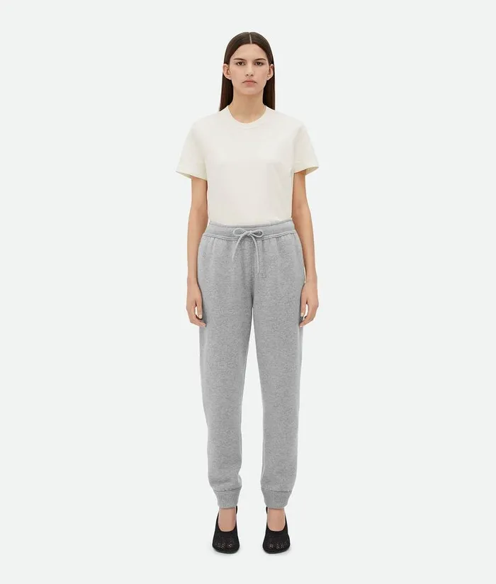 Women Bottega Veneta Trousers And Shorts Cashmere Jogger Trousers Light Grey Melange Women Bottega Veneta Trousers And Shorts Cashmere Jogger Trousers Light Grey Melange