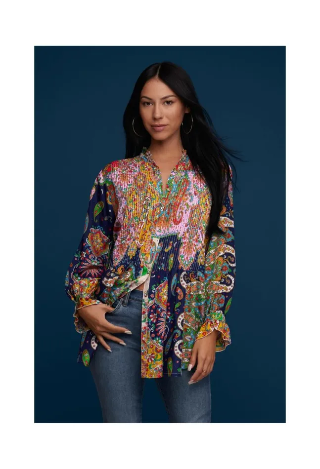 Women Braemar Kita Tunic Breamarnight Johnny Was Tops