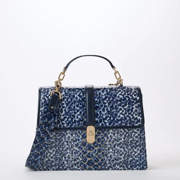 Women Brahmin Satchels Hallie Navy Meadowport