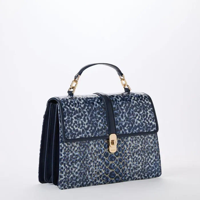 Women Brahmin Satchels Hallie Navy Meadowport Women Brahmin Satchels Hallie Navy Meadowport