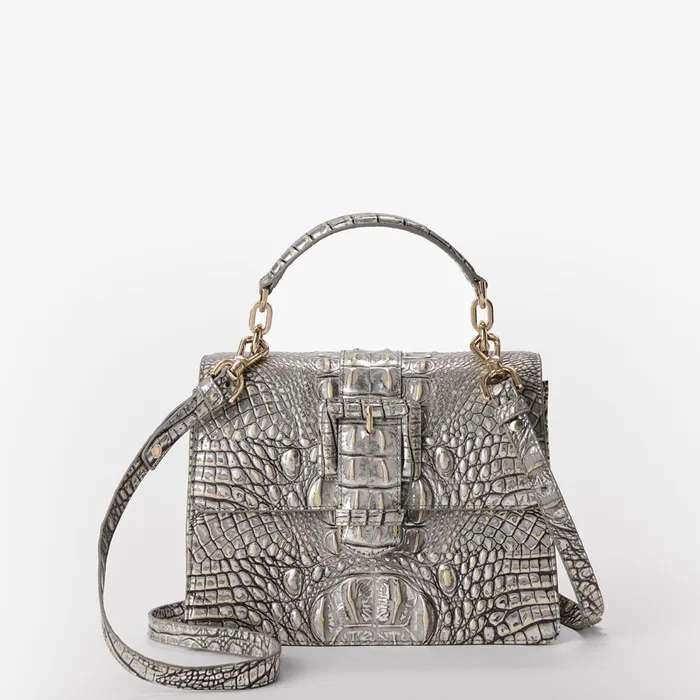 Women Brahmin Satchels Small Hallie Chrome Melbourne