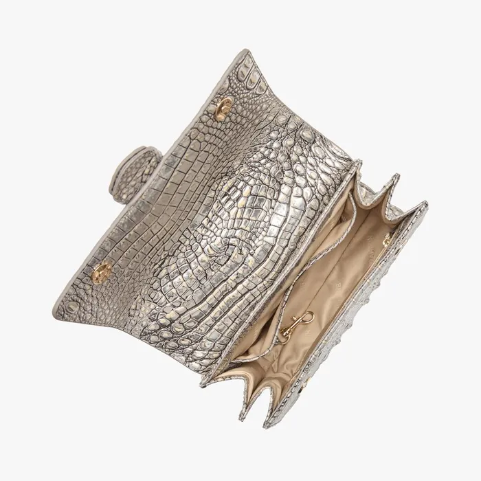 Women Brahmin Satchels Small Hallie Chrome Melbourne Women Brahmin Satchels Small Hallie Chrome Melbourne