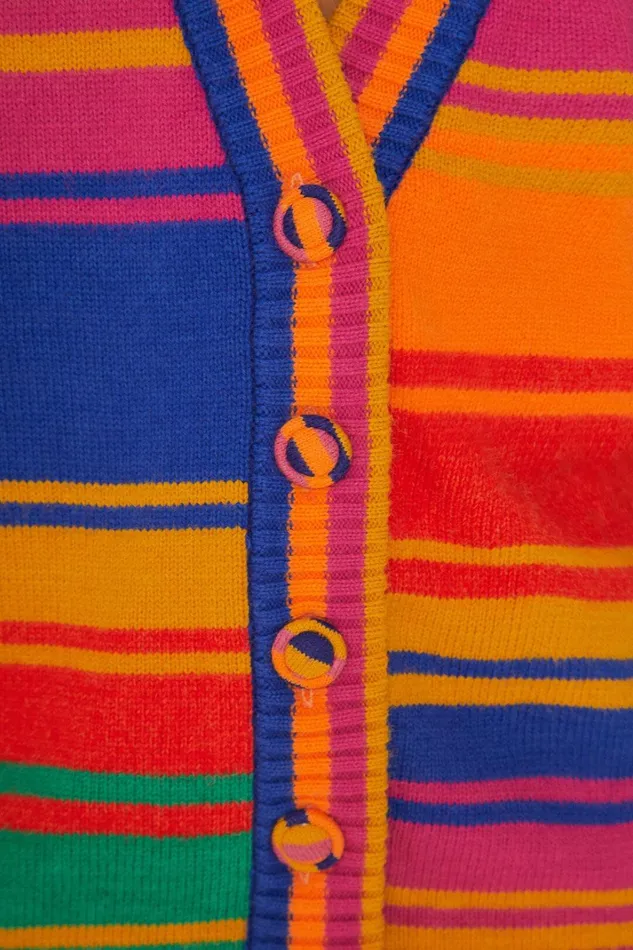Women Cardigans Farm Rio Bold Stripes Knit Cardigan