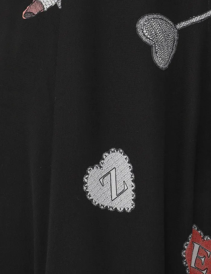 Women Clothing Zimmermann Crush Flared Culotte Black Love Letters