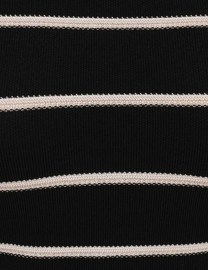 Women Clothing Zimmermann Crush Stripe Cropped Top Blackcream