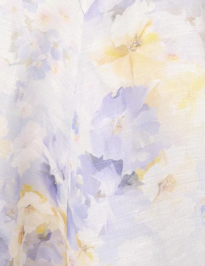 Women Clothing Zimmermann Crush Twist Front Midi Dress Lilac Floral