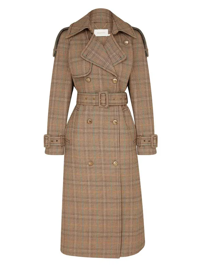 Women Clothing Zimmermann Eden Checked Trench Coat Check