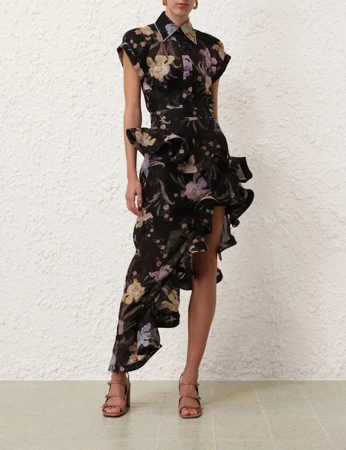 Women Clothing Zimmermann Eden Waterfall Skirt Iris Sherbet