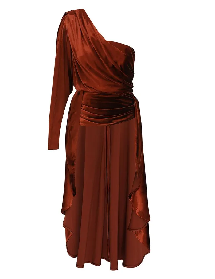 Women Clothing Zimmermann Illustration Asymmetric Top Rust