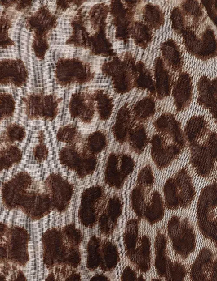 Women Clothing Zimmermann Illustration Billow Mini Dress Chocolate Leopard