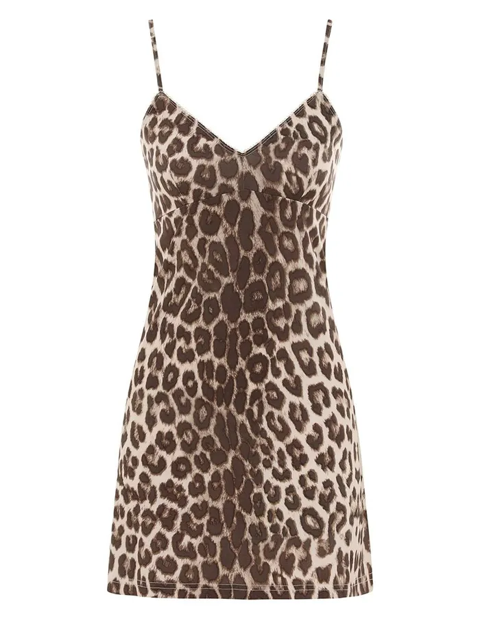 Women Clothing Zimmermann Illustration Billow Mini Dress Chocolate Leopard