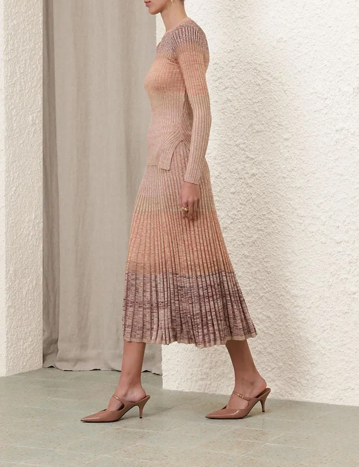 Women Clothing Zimmermann Illustration Mouline Skirt Pink Multi