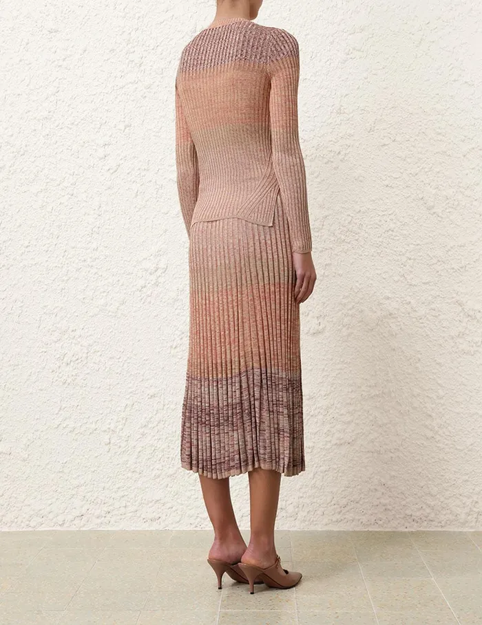 Women Clothing Zimmermann Illustration Mouline Skirt Pink Multi