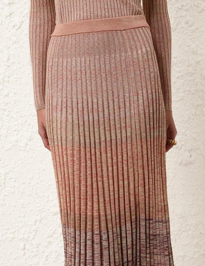 Women Clothing Zimmermann Illustration Mouline Skirt Pink Multi