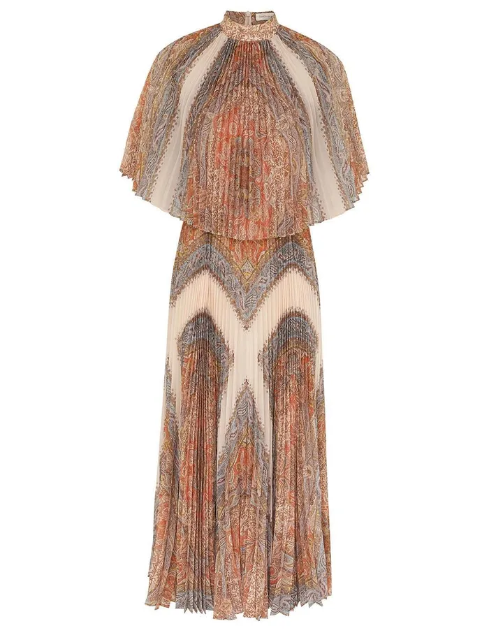 Women Clothing Zimmermann Illustration Sunray Midi Dress Paisley Haze