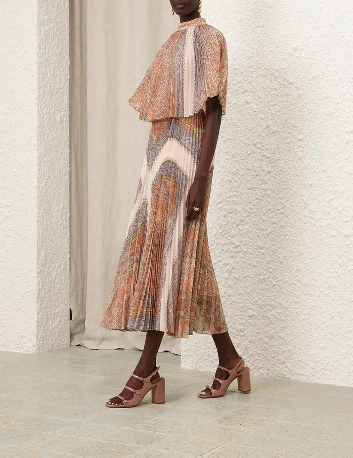 Women Clothing Zimmermann Illustration Sunray Midi Dress Paisley Haze