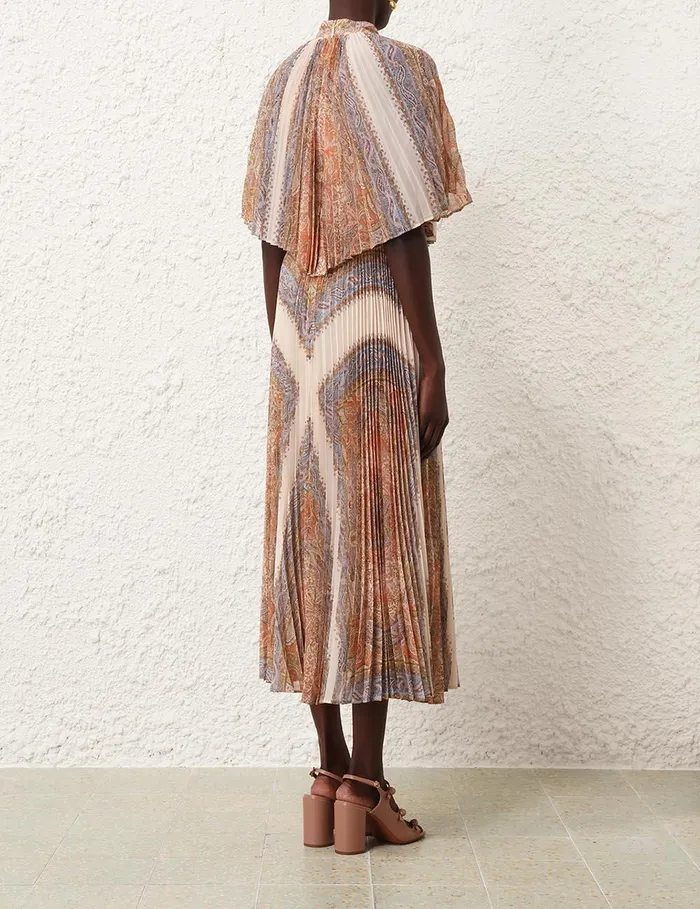 Women Clothing Zimmermann Illustration Sunray Midi Dress Paisley Haze
