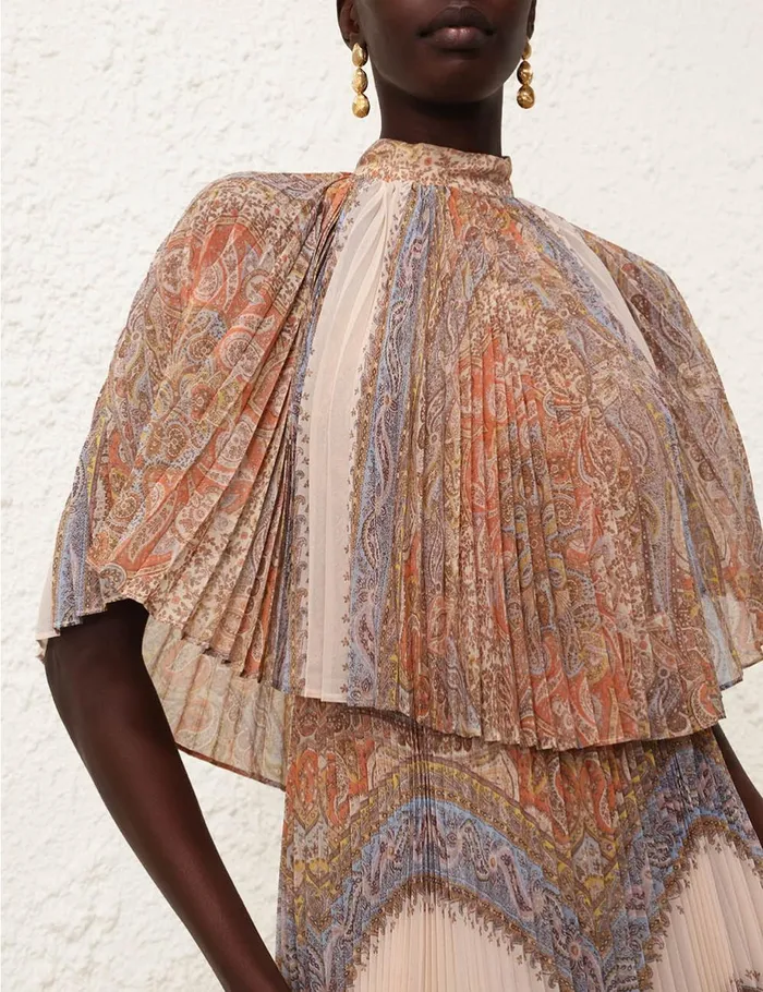 Women Clothing Zimmermann Illustration Sunray Midi Dress Paisley Haze