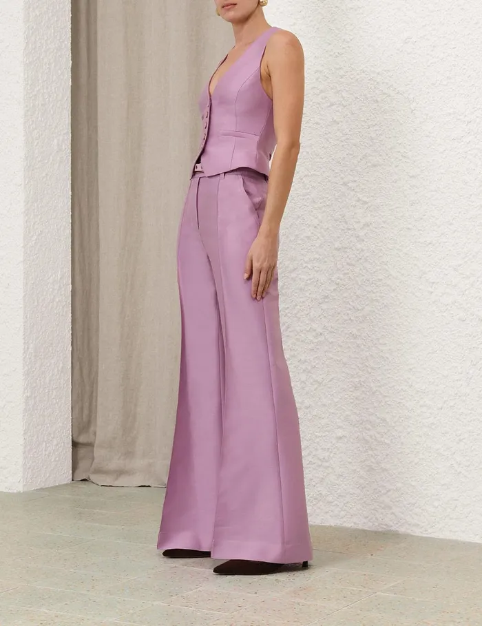 Women Clothing Zimmermann Illustration Wide Leg Pant Lilac
