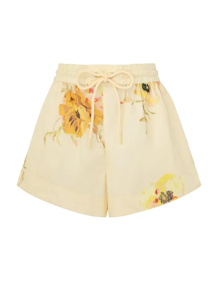 Women Clothing Zimmermann Lightburst Relaxed Short Yellow Floral