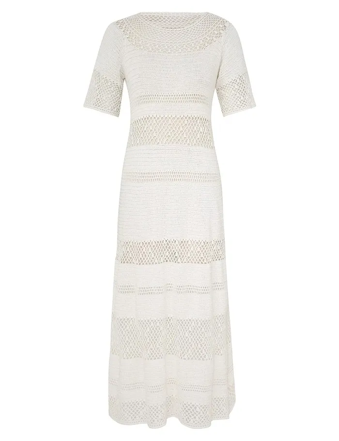 Women Clothing Zimmermann Ottie Crochet Dress Ivory