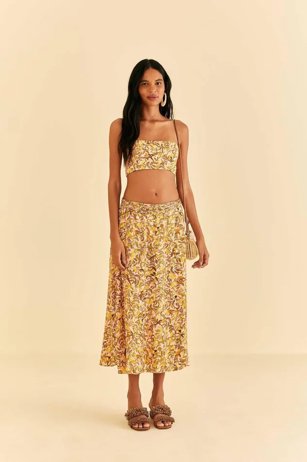 Women Crop Tops Farm Rio Light Pink Star Fruit Crop Top