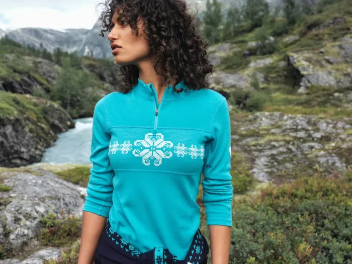Women Dale Of Norway Baselayer Falkeberg Half Zip Baselayer