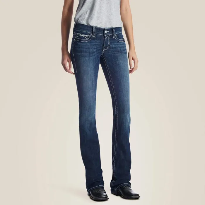 Women Denim Ariat REAL Low Rise Stretch Rosy Whipstitch Boot Cut Jean Lakeshore Women Denim Ariat REAL Low Rise Stretch Rosy Whipstitch Boot Cut Jean Lakeshore