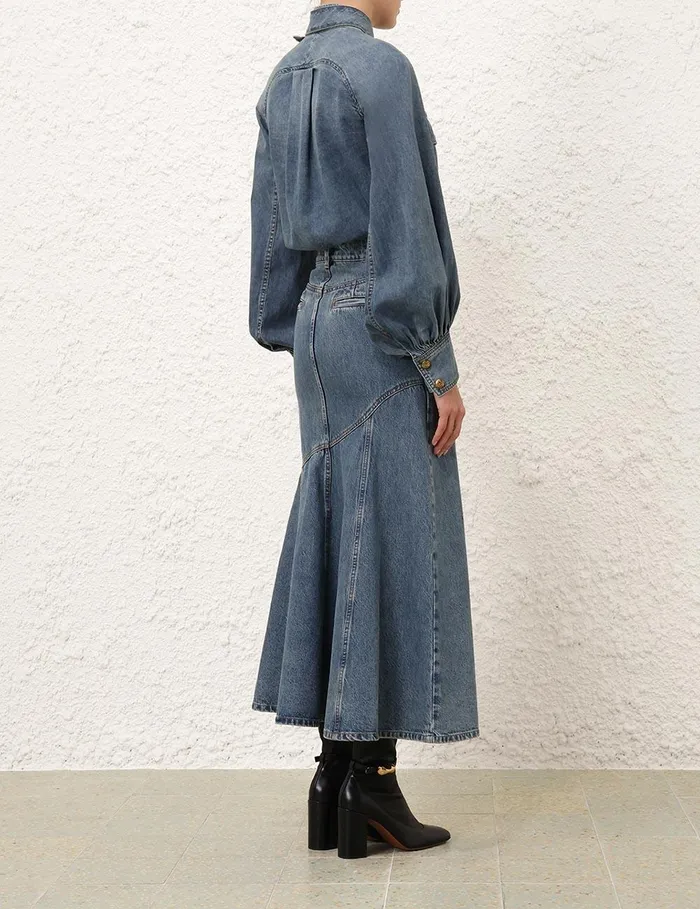 Women Denim Zimmermann Illustration Raglan Shirt Neptune