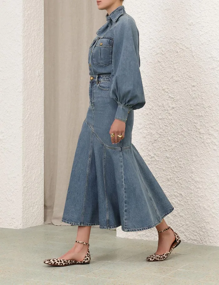 Women Denim Zimmermann Illustration Raglan Shirt Neptune
