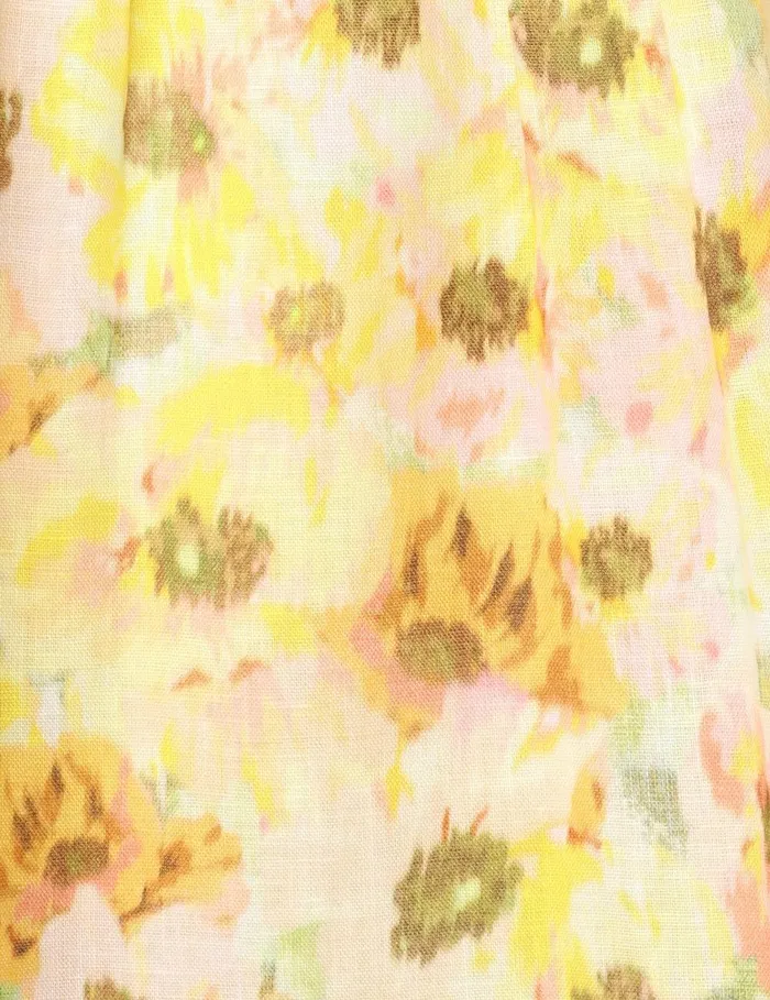 Women Dresses and Coverups Zimmermann Lightburst Cut Out Midi Dress Yellow Floral
