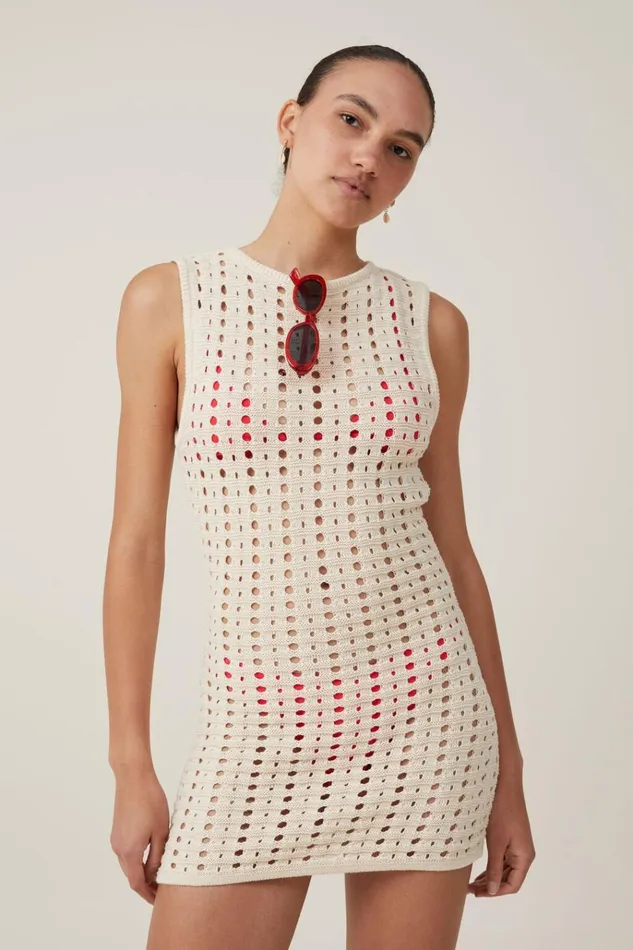 Women Dresses Cotton On Crochet Mini Dress Ecru