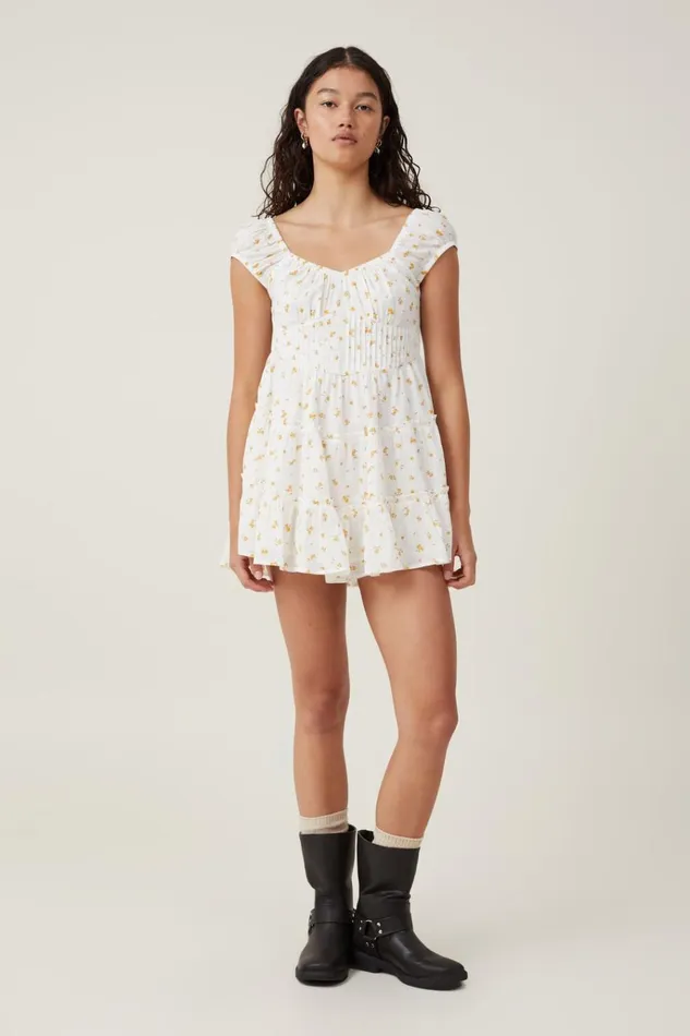 Women Dresses Cotton On Ivy Corset Mini Dress Esme Ditsy Coconut