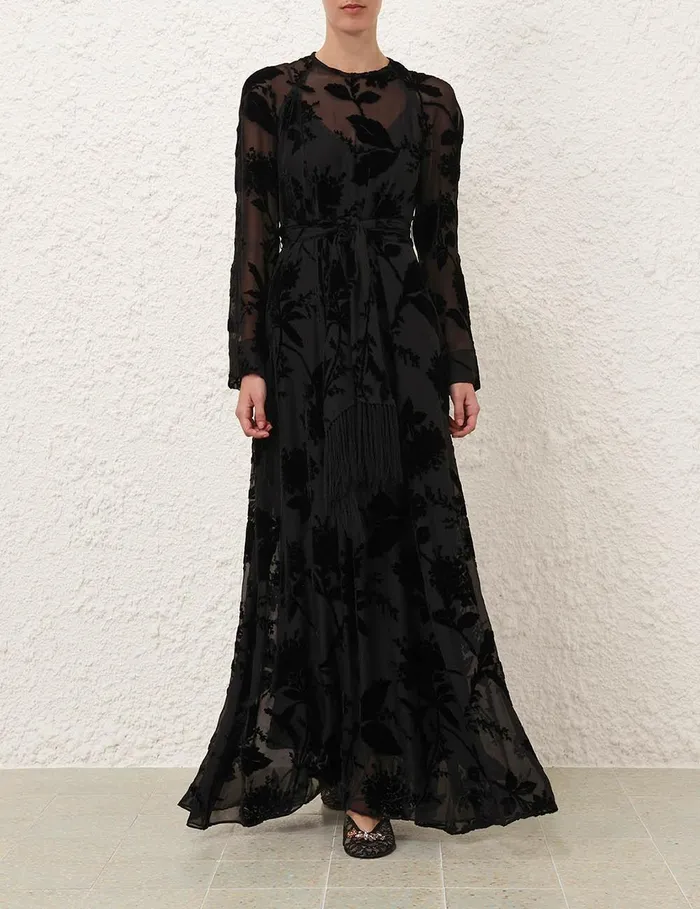 Women Dresses Zimmermann Burnout Sheath Dress Black